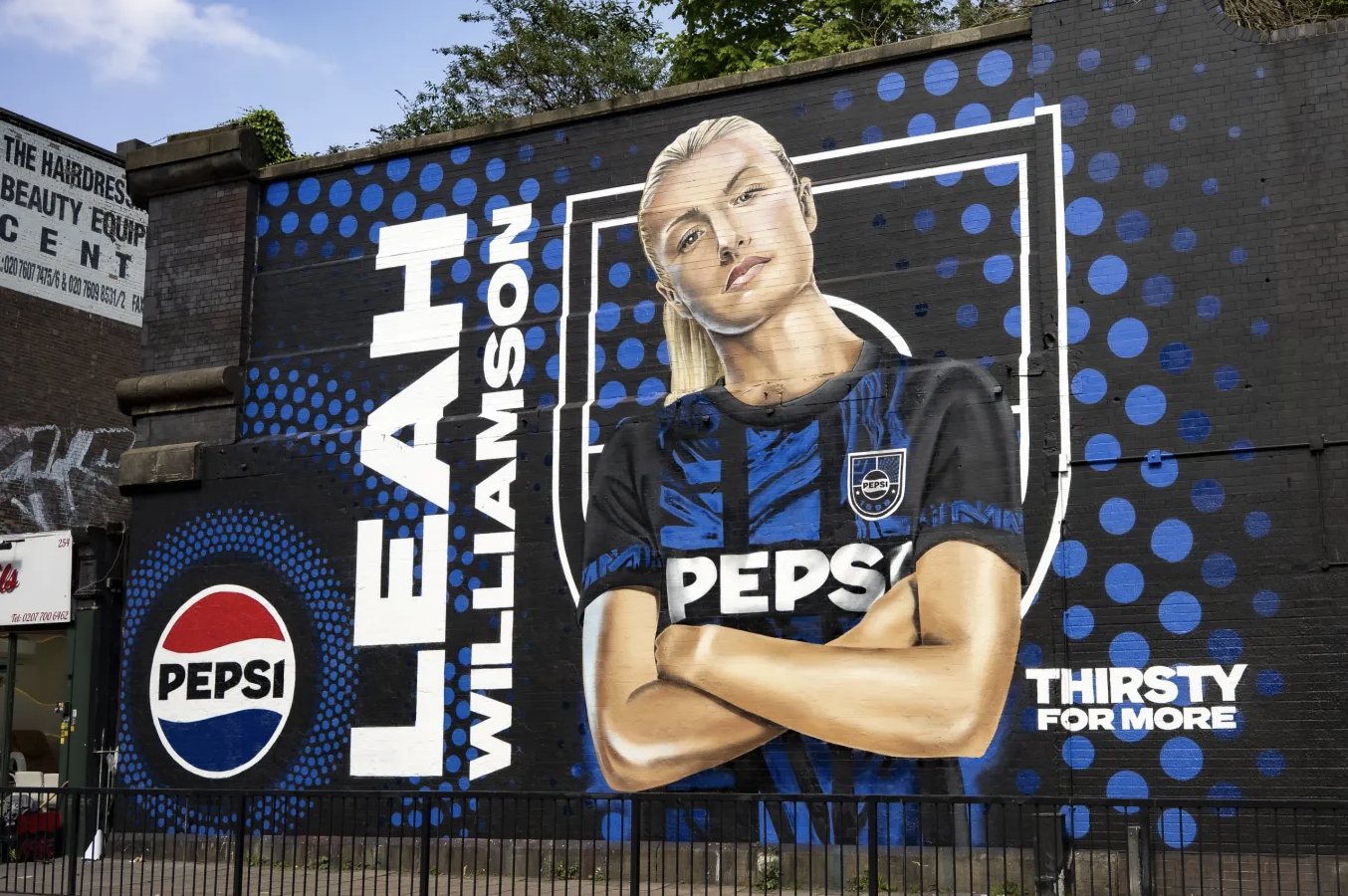 Pepsi Thirsty for More mural featuring Leah Williamson