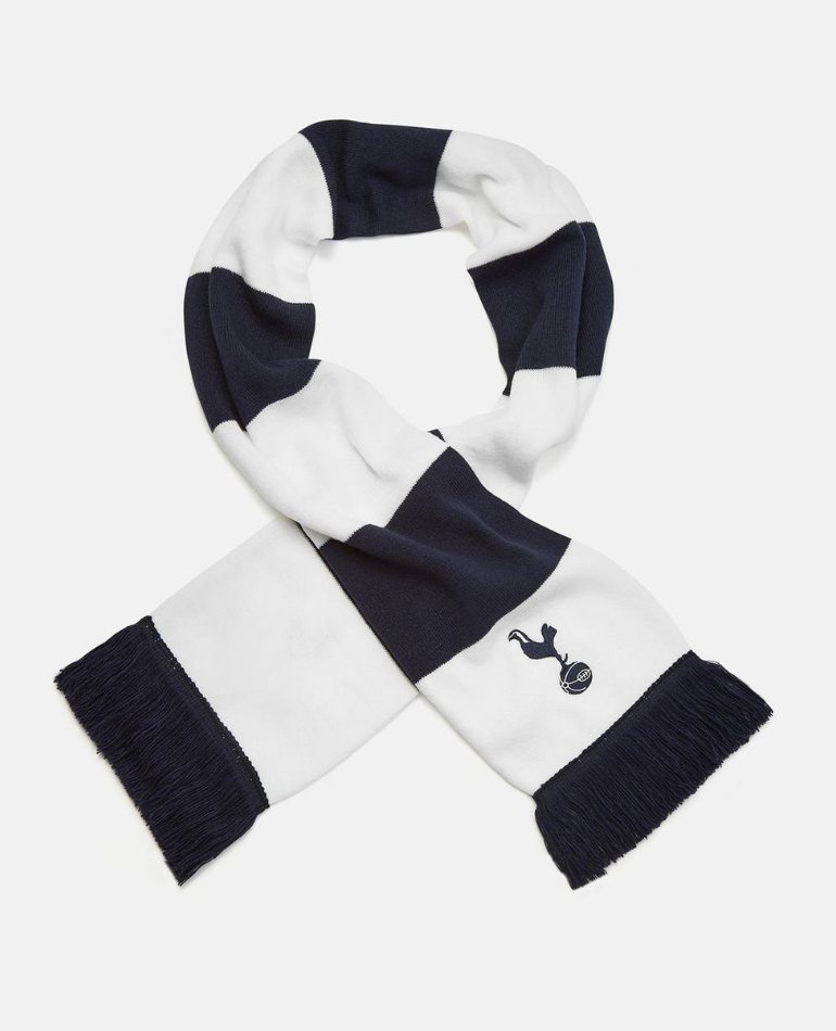 Navy and white Spurs bar scarf